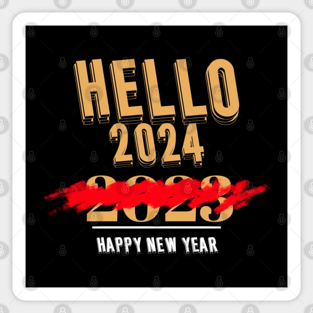 Hello 2024 Happy New Year New Years Eve Party New Year Happy New Year 2024 Sticker by Carantined Chao$